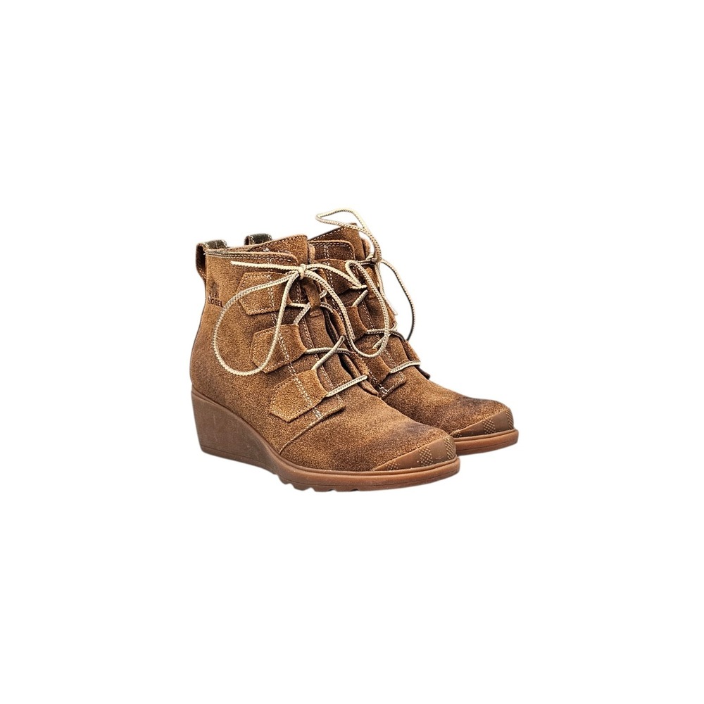 Sorel Womens Size 6 US NIB Toronto Waterprooof Brown Leather Wedge Ankle Booties